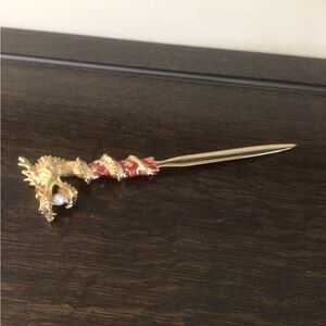 Gold and Red Dragon Letter Opener